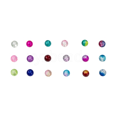 18 Colors Spray Painted Crackle Glass Beads CCG-JP0001-02B-1