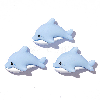 Ocean Theme Opaque Resin Cabochons OCEA-PW0001-77C-1