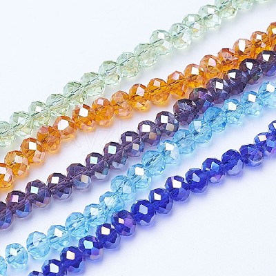 Electroplate Glass Beads Strands EGLA-A044-T1mm-B-M-1