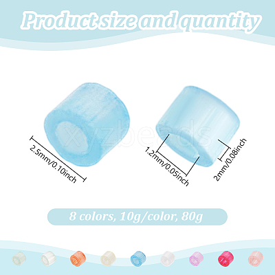 80G 8 Colors Glass Seed Beads GLAA-GO0001-20A-1