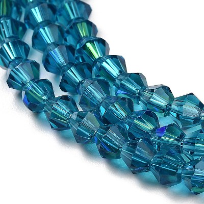 Transparent Electroplate Glass Beads Strands EGLA-A039-T4mm-L01-1
