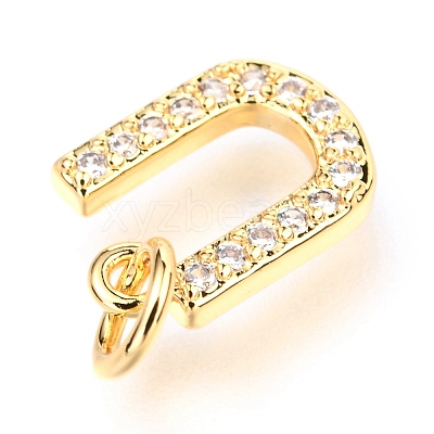 Brass Micro Pave Cubic Zirconia Charms ZIRC-O037-05G-1