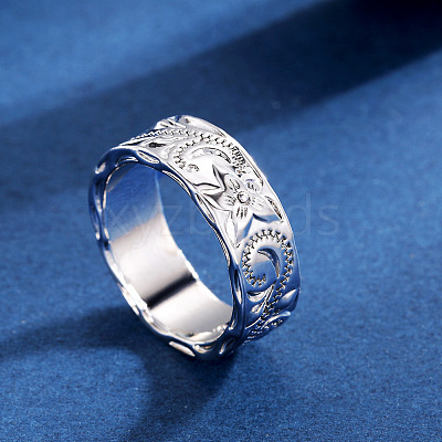 Sculptured Vine Pattern Brass Finger Rings for Women FS-WGD177A-02-1