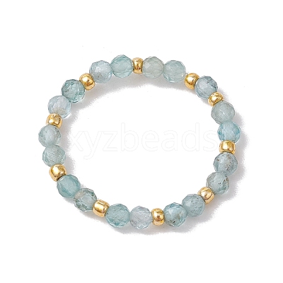 Natural Apatite Beaded Stretch Rings for Women RJEW-JR00868-03-1