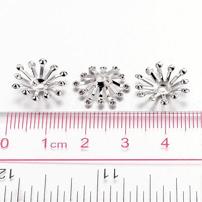 Platinum Iron Flower Bead Caps X-IFIN-D001-P-1