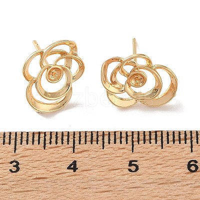 Brass Stud Earring Findings KK-Z164-04G-02-1
