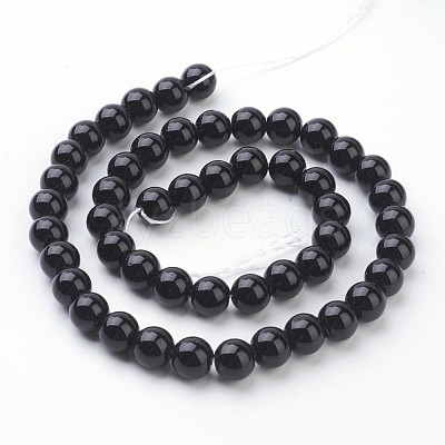 Synthetic Black Stone Beads Strands GSR4mmC044-1