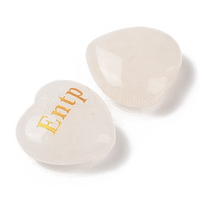 Natural Quartz Crystal Heart Engraving MBTI Figurines Statues for Home Office Desk Decorations G-K353-05O-1
