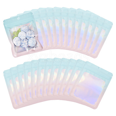 40Pcs Rectangle Glitter Holographic Plastic Resealable Packaging Bags ABAG-TA0001-97B-03-1