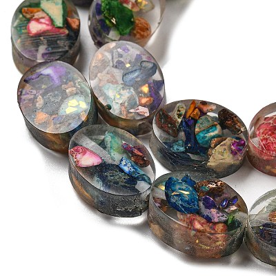 Dyed Natural Imperial Jasper with Resin Beads Strands G-G083-A05-01-1