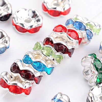 Brass Acrylic Rhinestone Spacer Beads RSB8mm-1