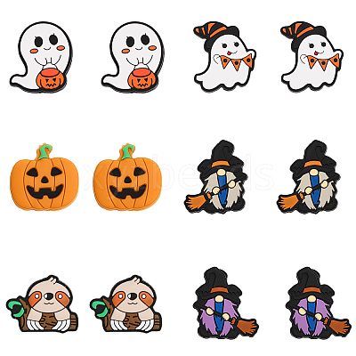 10pcs 5 style Halloween Silicone Beads SIL-CA0002-47-1
