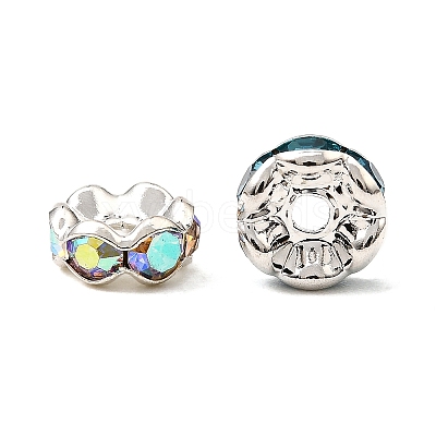 Brass Rhinestone Spacer Beads RB-A014-L7mm-S-1