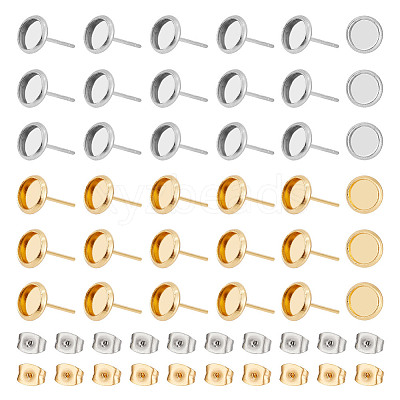304 Stainless Steel Stud Earring Findings STAS-UN0008-81-1