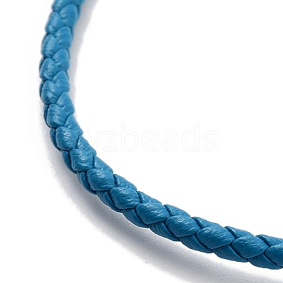 Braided Round Imitation Leather Bracelets Making BJEW-H610-01G-13-1