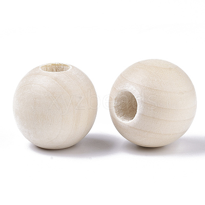 Unfinished Natural Wood Beads X-WOOD-Q041-04C-1