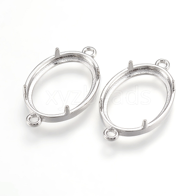 Brass Cabochon Connector Settings KK-K196-26P-1