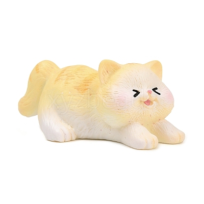 Resin Cat Shape Display Decoration DJEW-F027-05-1