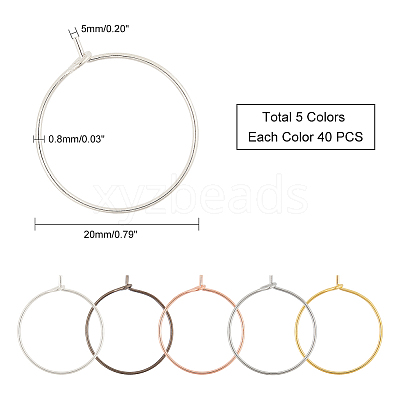Brass Wine Glass Charm Rings KK-PH0035-83-1