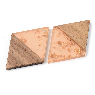Transparent Resin & Walnut Wood Pendants LS-RESI-S389-012A-B04-1