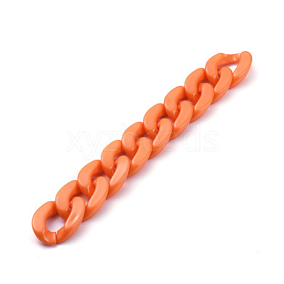 Handmade Opaque Acrylic Curb Chains AJEW-JB00564-09-1