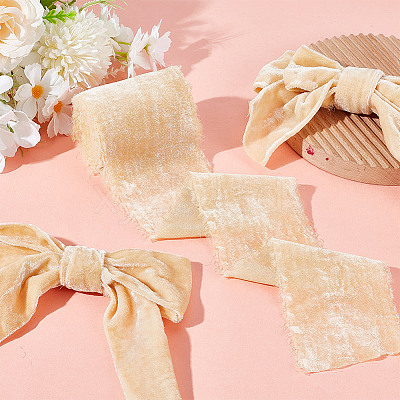 5 Yards Polyester Frayed Ribbon OCOR-WH0082-226B-04-1