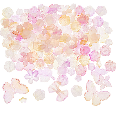 10Sets 200G Transparent Acrylic Frosted Beads FACR-HS0001-02B-1