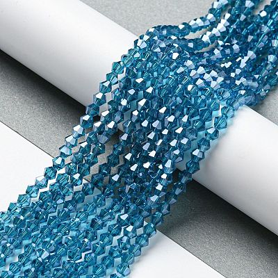 Transparent Electroplate Glass Beads Strands EGLA-A039-T2mm-A01-1