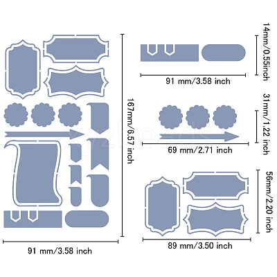 Retro Stainless Steel Metal Cutting Dies Stencils DIY-WH0242-286-1