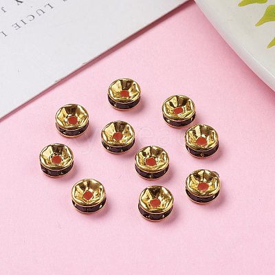 Brass Grade A Rhinestone Spacer Beads RSB036NF-04G-1
