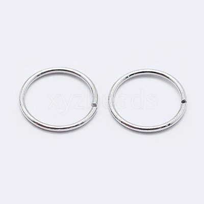 Anti-Tarnish Rhodium Plated 925 Sterling Silver Open Jump Rings STER-F036-02P-0.8x6mm-1