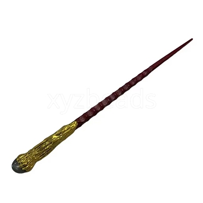 Natural Labradorite Magic Wand with Wooden Findings PW-WG44227-08-1