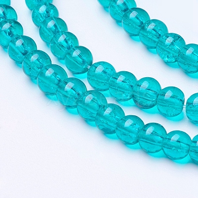 Crackle Glass Beads Strands X-CCG-Q001-4mm-15-1