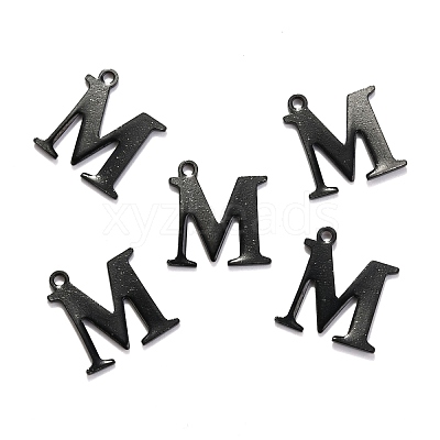 304 Stainless Steel Alphabet Charms STAS-H122-M-EB-1
