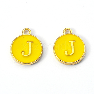 Golden Plated Alloy Enamel Charms X-ENAM-S118-09J-1