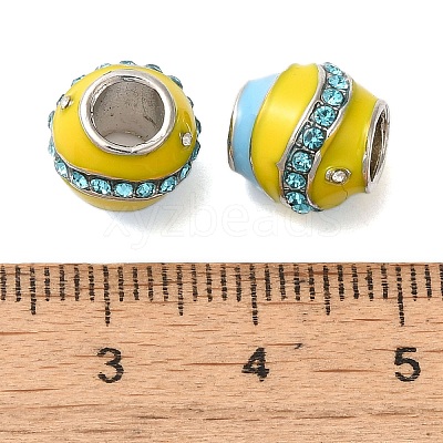 Rack Plating Alloy Enamel European Beads PALLOY-S189-45P-02-1