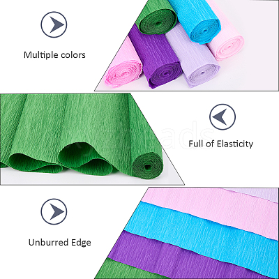 6 Rolls 6 Colors Handmade Crepe Paper DIY-CP0012-89A-1