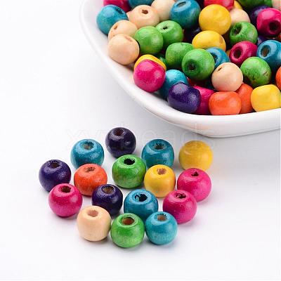 Dyed Natural Wood Beads X-WOOD-Q006-8mm-M-LF-1