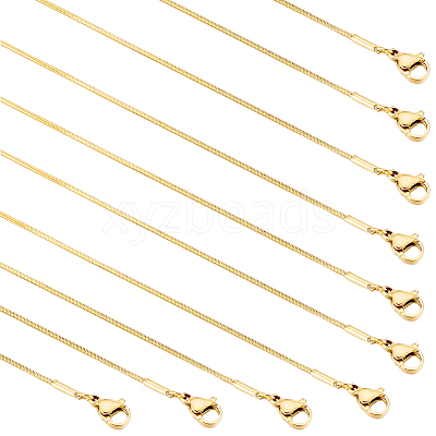 12Pcs 0.9MM 304 Stainless Steel Snake Chain Necklace Making STAS-SC0021-57G-1