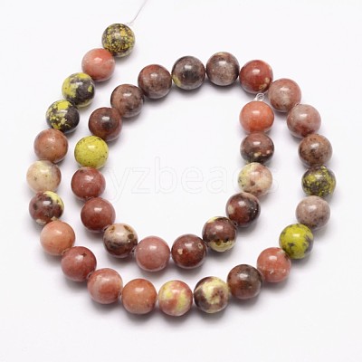 Natural Plum Blossom Jasper Beads Strands G-A163-02-10mm-1