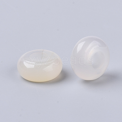 Natural White Agate European Beads G-Q503-16-1