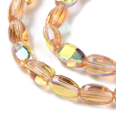 Transparent Electroplate Glass Beads Strands GLAA-Q099-F01-09-1