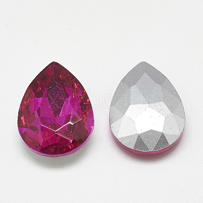 Pointed Back Glass Rhinestone Cabochons RGLA-T081-6x8mm-09-1