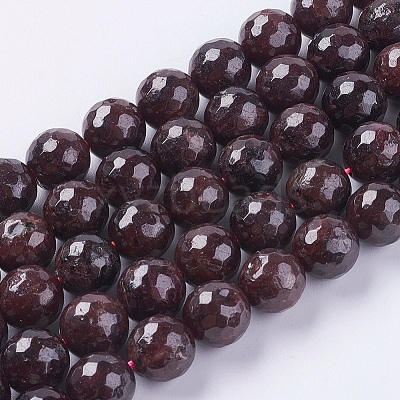 Natural Garnet Beads Strands X-G-G542-10mm-21-1