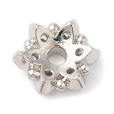 Rack Plating Brass Micro Pave Cubic Zirconia Bead Caps KK-M248-10P-1