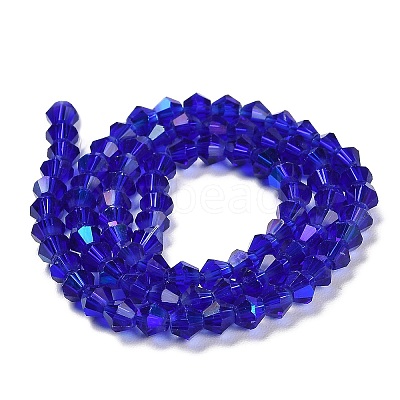 Transparent Electroplate Glass Beads Strands EGLA-A039-T4mm-L06-1