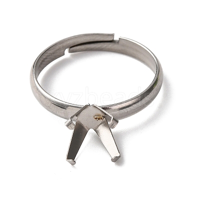 304 Stainless Steel Cuff Ring Components STAS-D372-01P-07-1