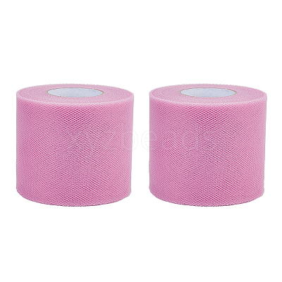 50 Yards Elastic Polyester Deco Mesh Ribbons SRIB-WH0011-129B-1