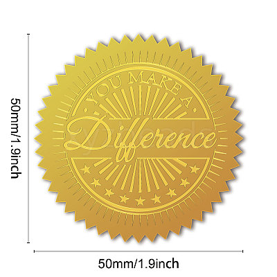 Self Adhesive Gold Foil Embossed Stickers DIY-WH0211-373-1