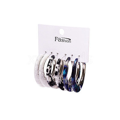 Acrylic Hoop Earrings FS-WG995C7-08-1
